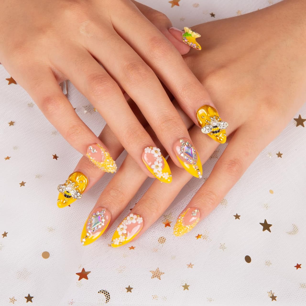 The Allure of Press-On Nails: Why I Can't Get Enough of LOVFUL's Honey Bee Yellow Set Cover
